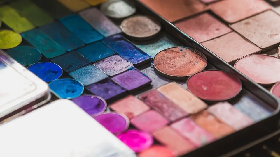 Fards colorés vus de près